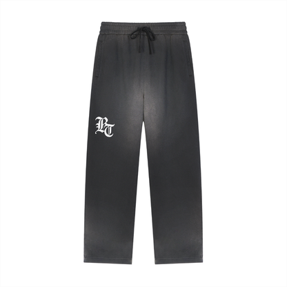 Sun Fade Raw Edge Straight-Leg Sweatpants