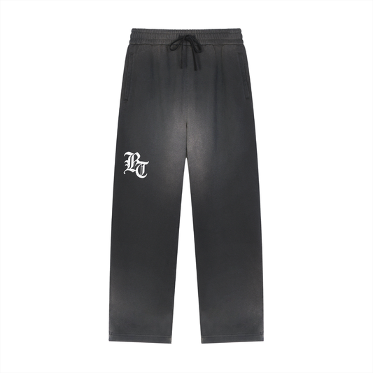 Sun Fade Raw Edge Straight-Leg Sweatpants