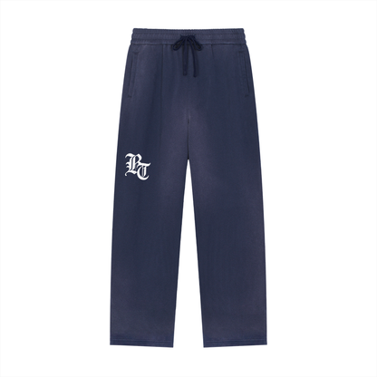 Sun Fade Raw Edge Straight-Leg Sweatpants