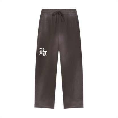 Sun Fade Raw Edge Straight-Leg Sweatpants
